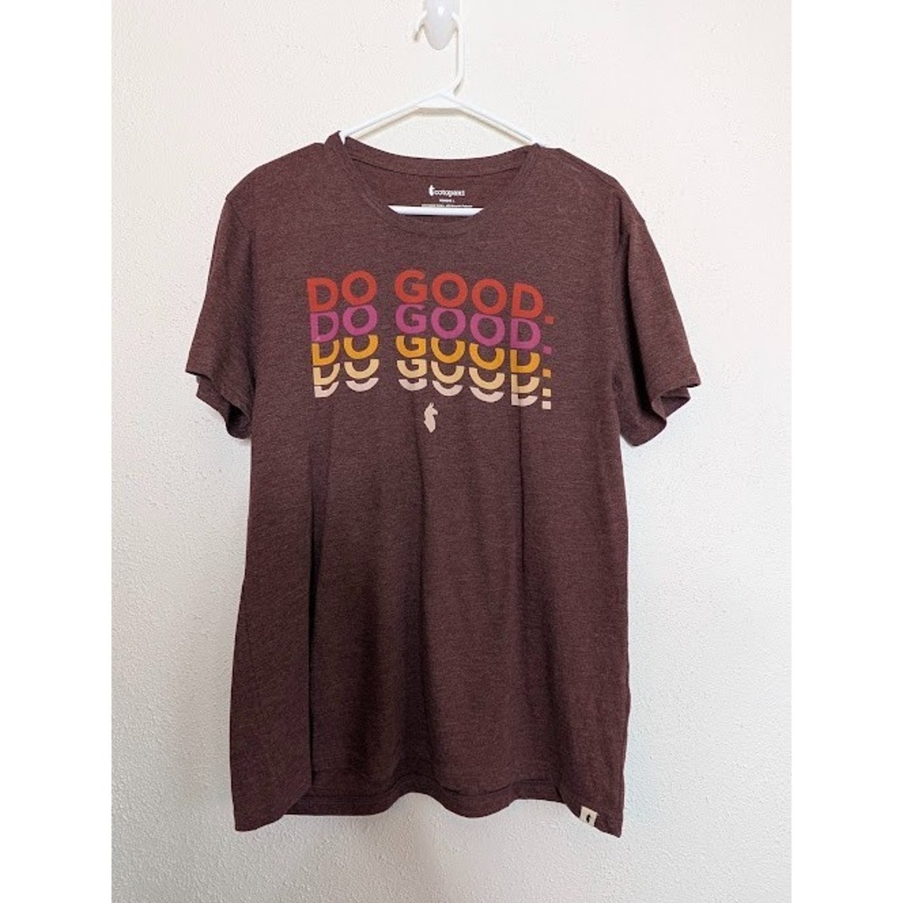 Cotopaxi Do Good‎ Hiking Outdoors Short Sleeve  Organic T-shirt Sand Size Large
